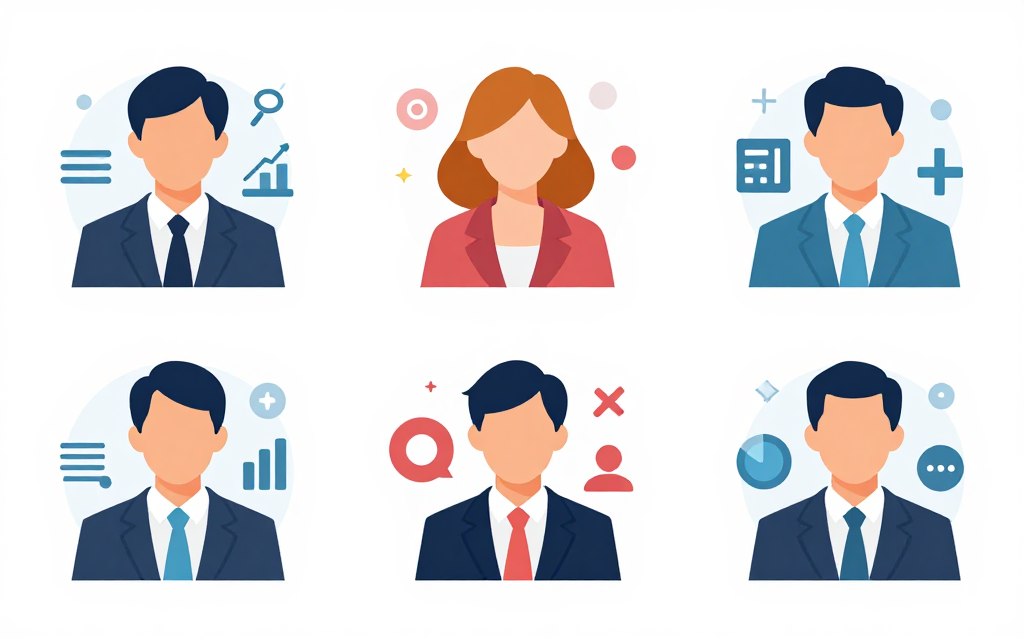 Diferentes perfis de investidores representados por ícones