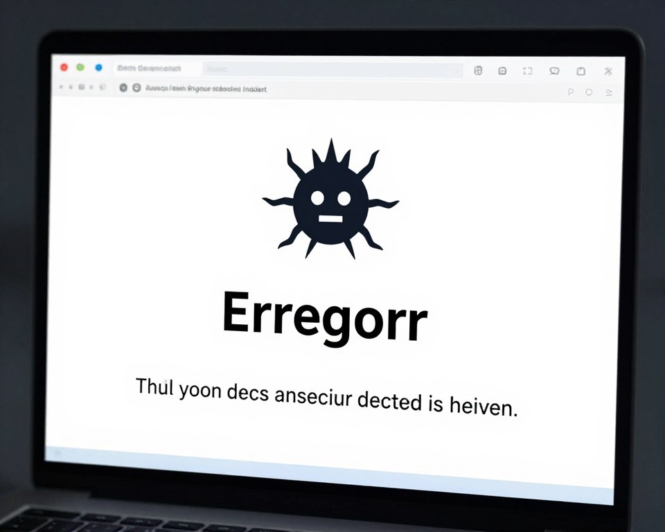 Tela de computador com símbolo de erro
